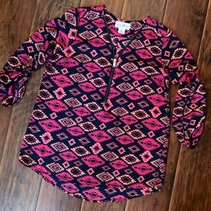 Wishful Park Pink and blue blouse, size medium